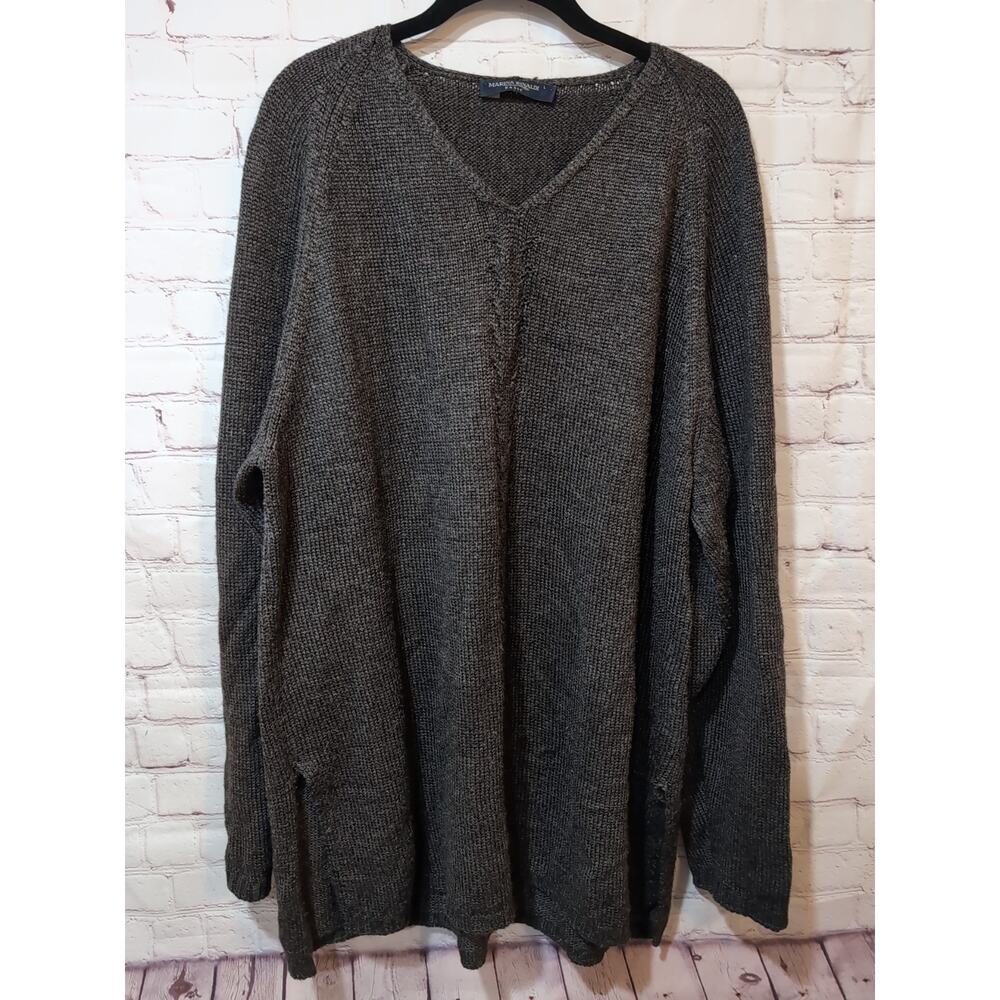 Marina Rinaldi Basic Sz L Gray Cable Knit Sweater Virgin Wool Mohair Blend Italy